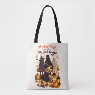 Lieve Hond Halloween Waterverf Illustratie Draagtas