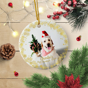 Lieve Hond Puppies Huisdier Eerste Kerst Simpele F Keramisch Ornament