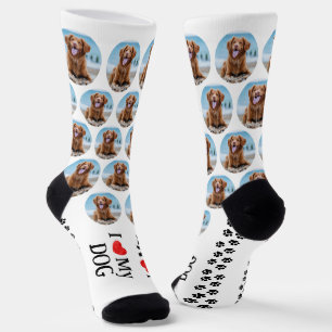 Lieve huisdierhond gepersonaliseerde pootafdrukken sokken