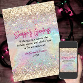 Lieve iriserende gouden kerst- en nieuwjaarsgroet kaart