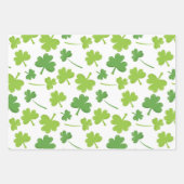 Lieve Irish Clovers Green en White Inpakpapier Vel (Voorkant)