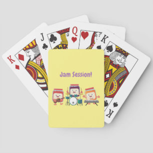 Lieve jamsessie cartoon muzikant humor pokerkaarten