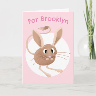 Lieve jerboa cartoon verjaardag gepersonaliseerd kaart