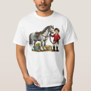 Lieve Jonge Ruiter Met Appelschimmel Paard Kunst T-shirt