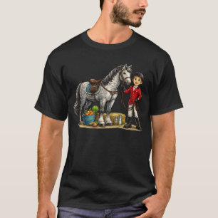 Lieve Jonge Ruiter Met Appelschimmel Paard Kunst T-shirt