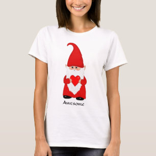 Lieve Kabouter Gekleed in Rood met Hart T-shirt