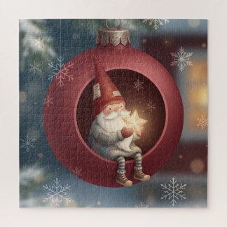 Lieve Kabouter in Rode Kerstbal Legpuzzel