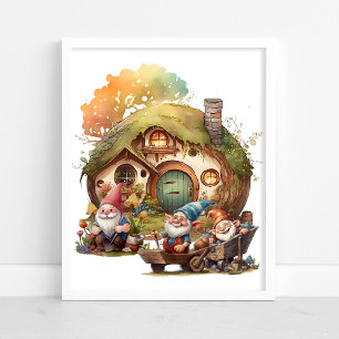 Lieve Kabouter, Paddenstoel En Gelukkig Huis Poster