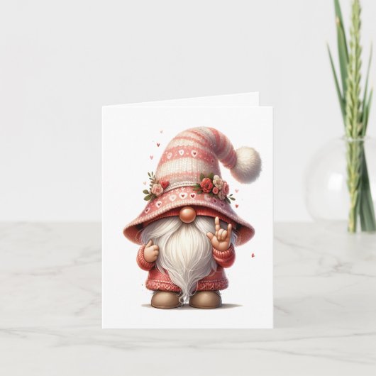 Lieve Kabouter Tekent Liefde Kaart (Voorkant)