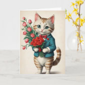 Lieve kat Valentijn Kaart (Gele Bloem)