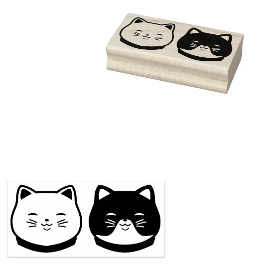 Lieve katten rubberstempel (Gestempeld)