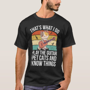 Lieve Kattenbezitter Gitarist Spelend Zeggend Gita T-shirt