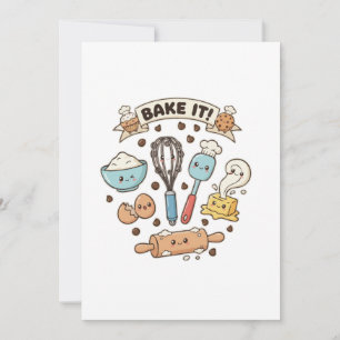 Lieve Kawaii Bakteam Bak Het! Leuk Cadeau voor B Bedankkaart