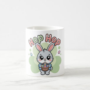 Lieve Kawaii Hop Hop Konijn Illustratie Koffiemok