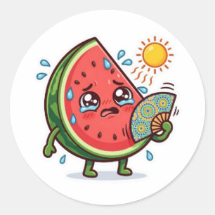 Lieve Kawaii Marokkaanse Zomer Watermeloen DallSti Ronde Sticker
