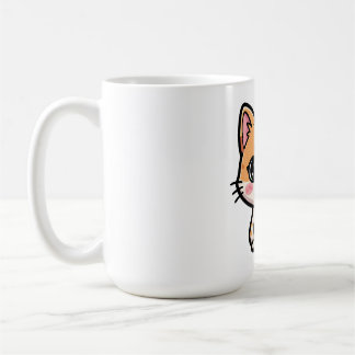 Lieve Kawaii Schattige Kat Illustratie Koffiemok