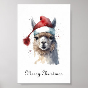 Lieve Kerstalpaca, op maat gemaakt Poster