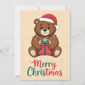 Lieve kerstbeer - Prettig kerstfeest Kaart (Voorkant)