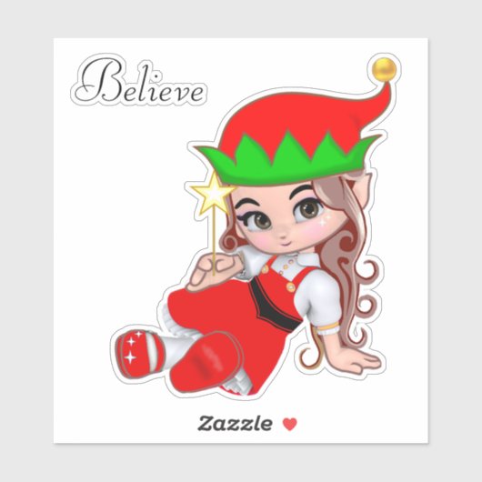Lieve Kerstelf Sticker (Vel)