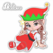 Lieve Kerstelf Sticker (Voorkant)