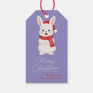 Lieve Kersthaas Paars Cadeaulabel