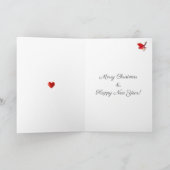 Lieve Kerstkabouter & Vogel op Rood & Wit Feestdagen Kaart (Binnen)