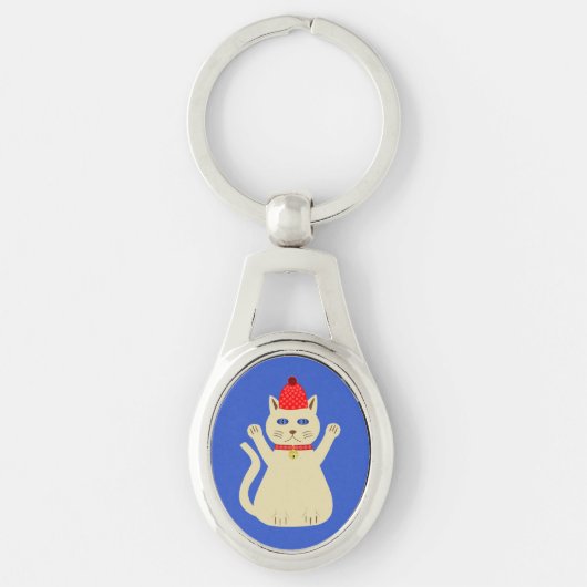 Lieve Kerstkat Sleutelhanger (Voorkant)