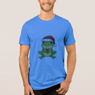 Lieve Kerstkikker met Kerstmannenhoed die een cade Tri-Blend Shirt