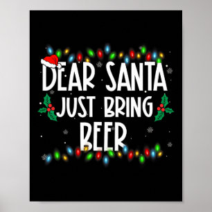 Lieve kerstman breng gewoon bier kerst pjs familie poster