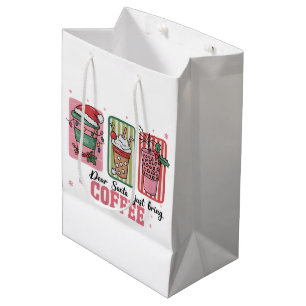 Lieve Kerstman Breng gewoon koffie Kerstmis Preppy Medium Cadeauzakje