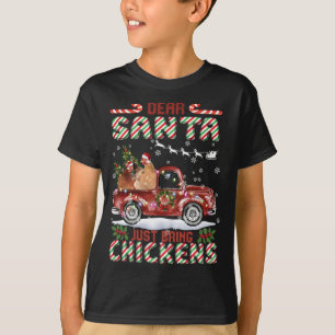 Lieve kerstman, breng kippen Boerderij Rood Truc m T-shirt