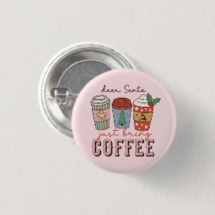 Lieve Kerstman Christmas Coffee Latte Ronde Button 3,2 Cm
