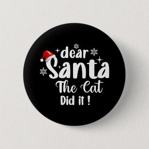 Lieve kerstman de kat deed het grappige kerst ronde button 5,7 cm