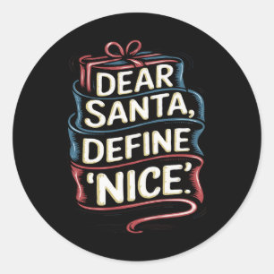Lieve Kerstman, definieer leuke kerst Ronde Sticker