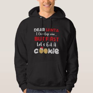 Lieve kerstman Eet een koekjes Grappige kerstkoekj Hoodie