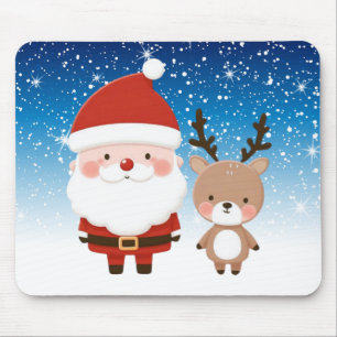 Lieve Kerstman en rendieren Muismat
