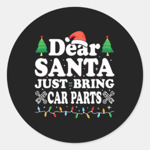 Lieve kerstman gewoon brengen auto-onderdelen leuk ronde sticker