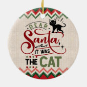 Lieve kerstman, het was de kat - grappige kerst keramisch ornament (Achterkant)