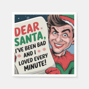 Lieve Kerstman, ik ben een slechte kerst elf leuk  Servet