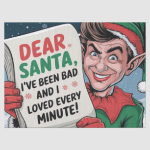 Lieve Kerstman, ik ben een slechte kerst elf leuk Tissuepapier