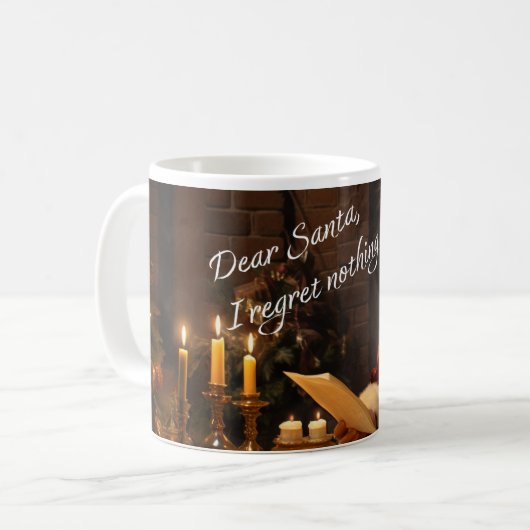 Lieve kerstman, ik heb geen spijt van Kerstmis Koffiemok (Voorkant links)