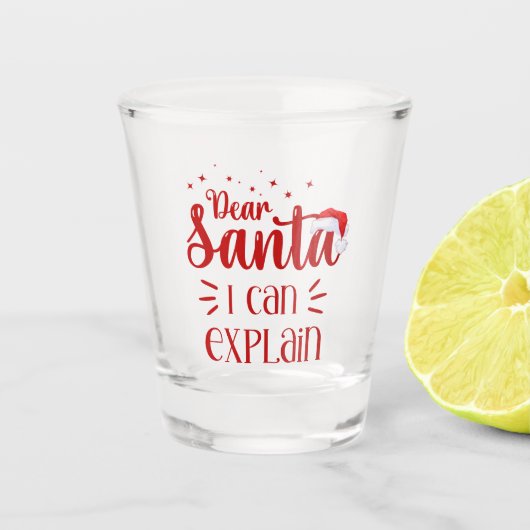 Lieve Kerstman, ik kan de kersttypografie uitlegge Shot Glas (Voorkant)