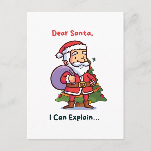 Lieve Kerstman, ik kan het uitleggen - Grappige ke Briefkaart (Voorkant)