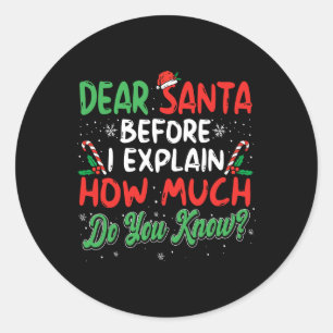 Lieve kerstman Ik kan uitleggen leuke kerst Mannen Ronde Sticker