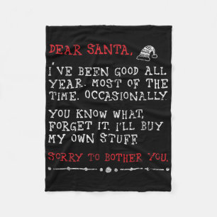 Lieve Kerstman, ik koop mijn eigen spullen brief a Fleece Deken