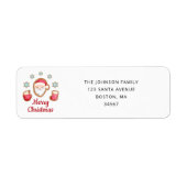 Lieve Kerstman Kerst Retouradres Etiket (Voorkant)