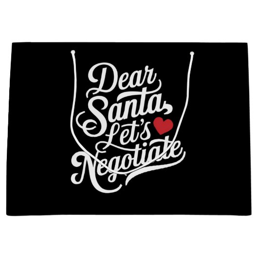 Lieve Kerstman Laten we onderhandelen Grappig kers Groot Cadeauzakje (Voorkant)