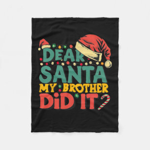 Lieve kerstman mijn broer deed het leuk kerst meis fleece deken