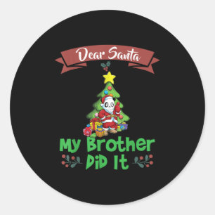 Lieve Kerstman Mijn Broer Heeft Het Gedaan Broers Ronde Sticker