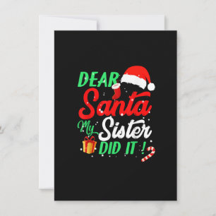 Lieve kerstman, mijn zuster heeft het gedaan grapp kaart